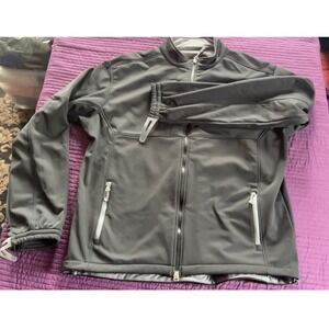 Peter Millar Mens Gray Full Zip Fleece Lined Softshell Jacket L